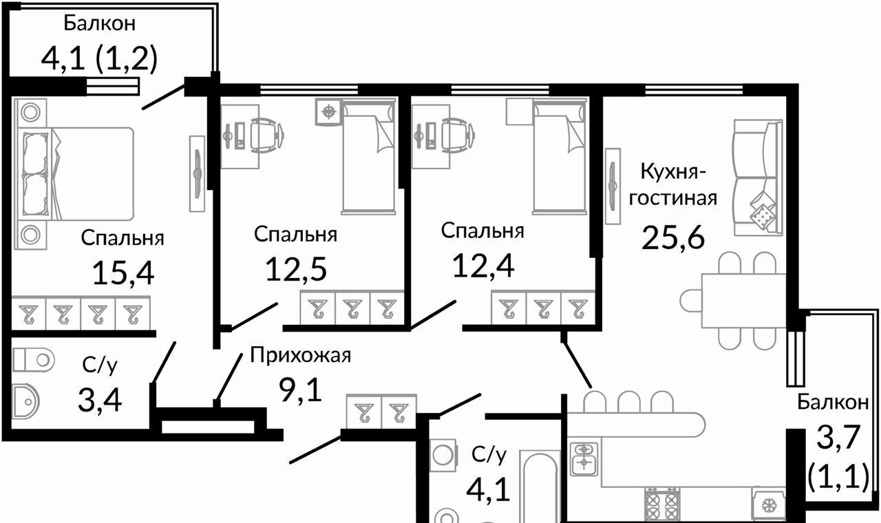 квартира г Ростов-на-Дону р-н Советский ул 339-й Стрелковой Дивизии 10а/18 фото 2