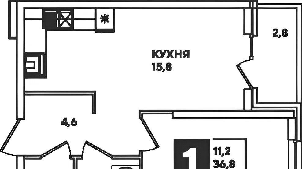 квартира г Краснодар р-н Прикубанский ул им. Героя Пешкова 14к/3 фото 2