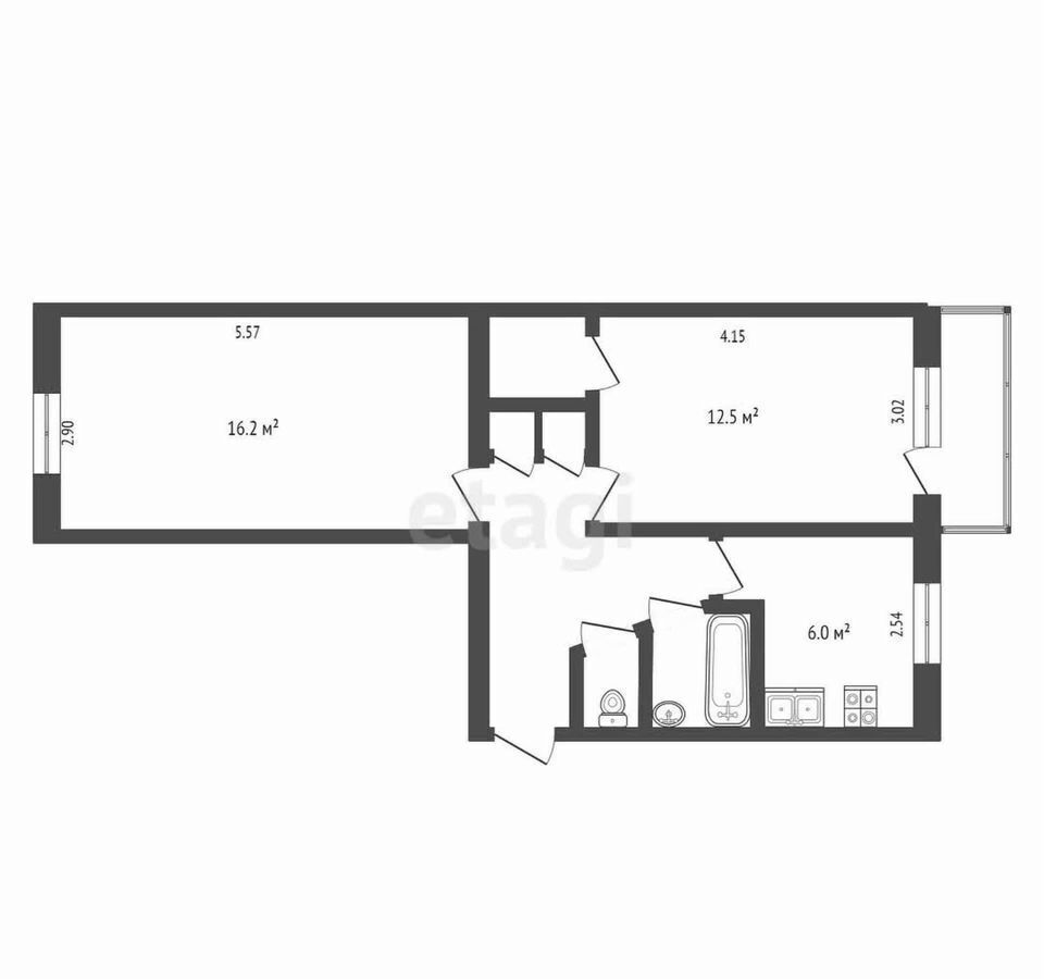 квартира г Калуга р-н Октябрьский ул. Валентины Никитиной, 41 фото 13