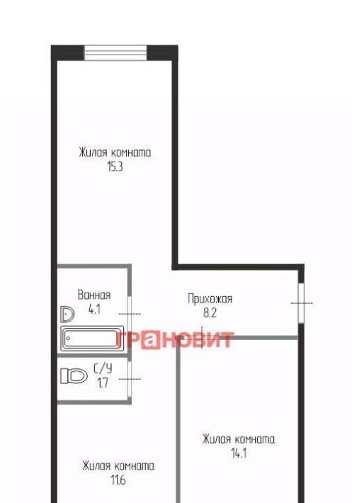 квартира г Новосибирск Студенческая ул Петухова 162 фото 2