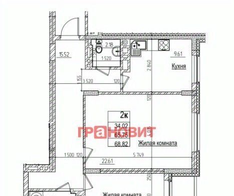 квартира г Новосибирск Гагаринская ул Дуси Ковальчук 242 фото 2