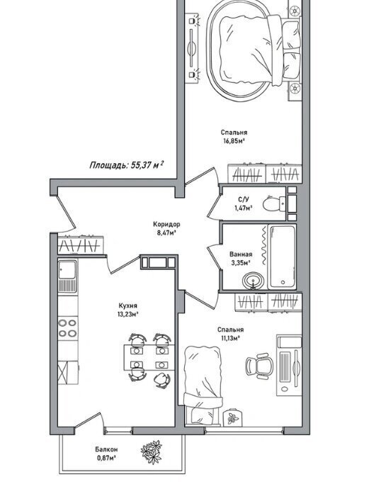 квартира г Ярославль ул Брагинская 18к/2 фото 1