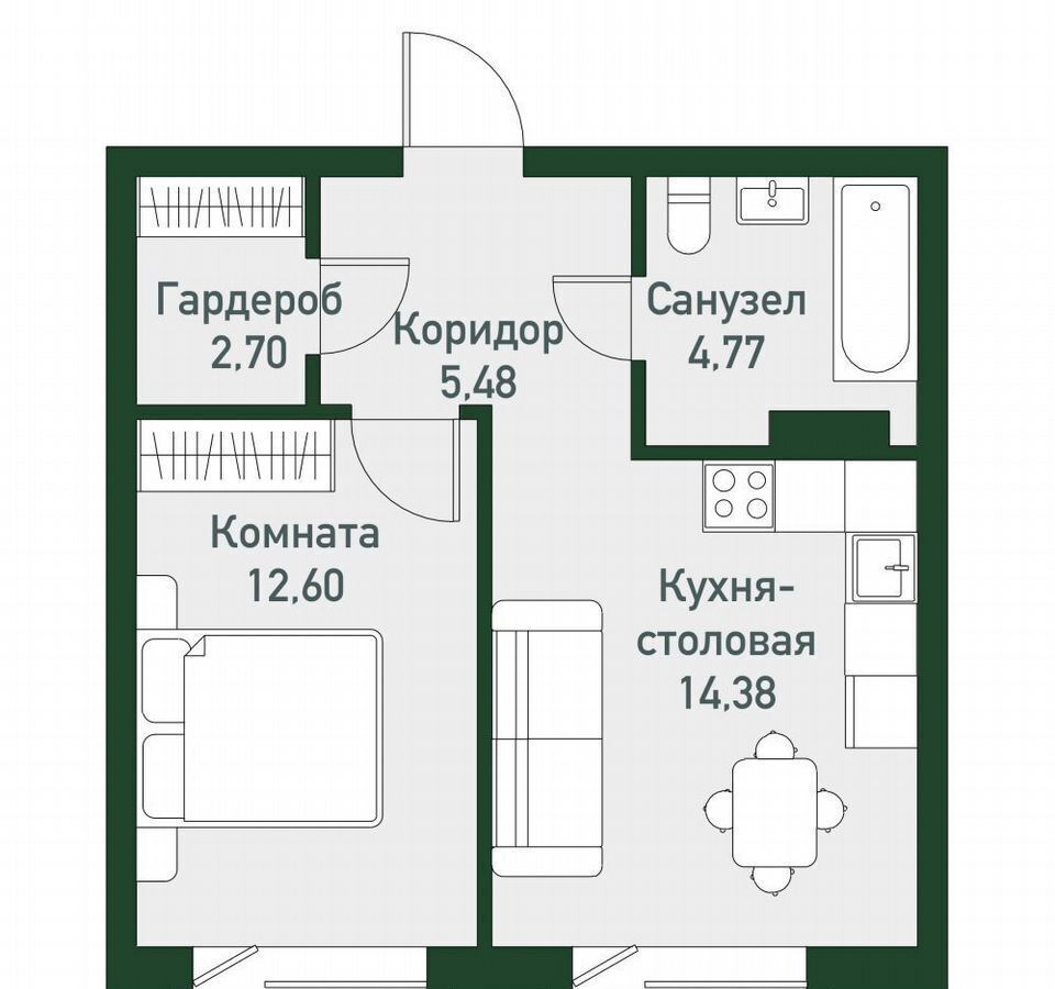 квартира г Челябинск Западный ул. Спортивная, д. 10 фото 10