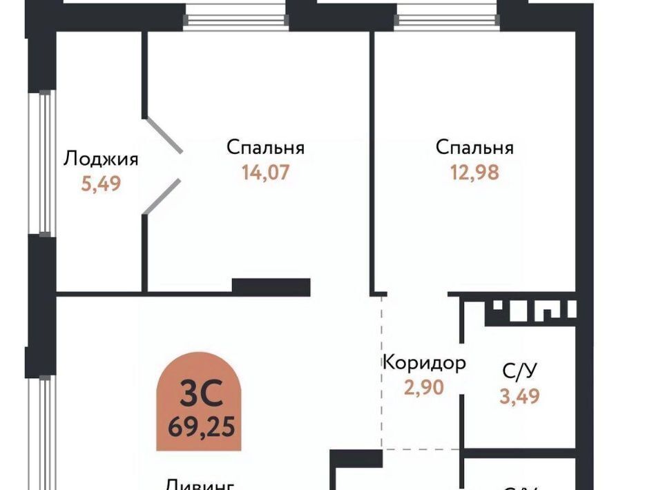 квартира г Томск р-н Ленинский Черемошники ул Бердская 14/3 фото 2
