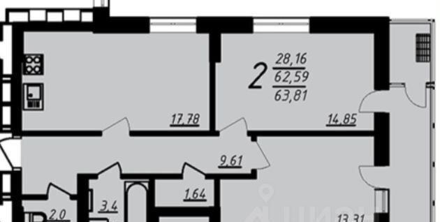 квартира г Воронеж р-н Ленинский ул Донбасская 25к/2 фото 3