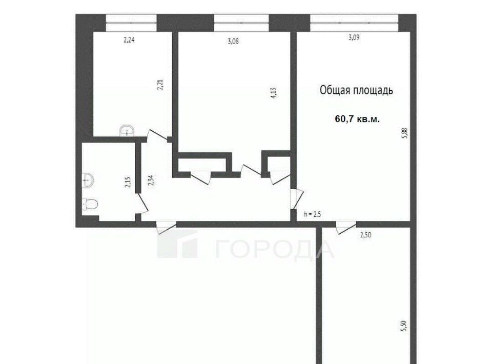 квартира г Новокузнецк р-н Центральный ул Кирова 73 фото 2