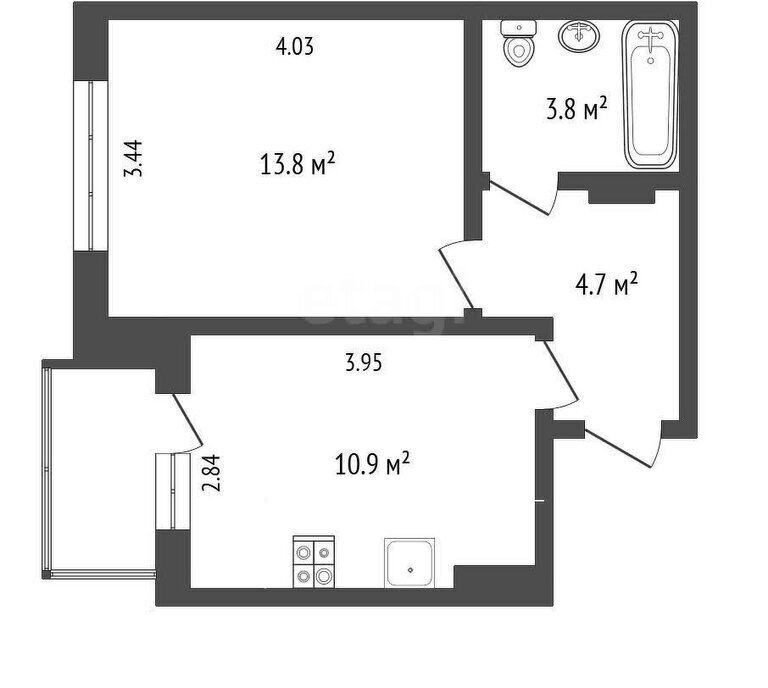 квартира г Омск ул Завертяева 21 Центральный АО фото 2