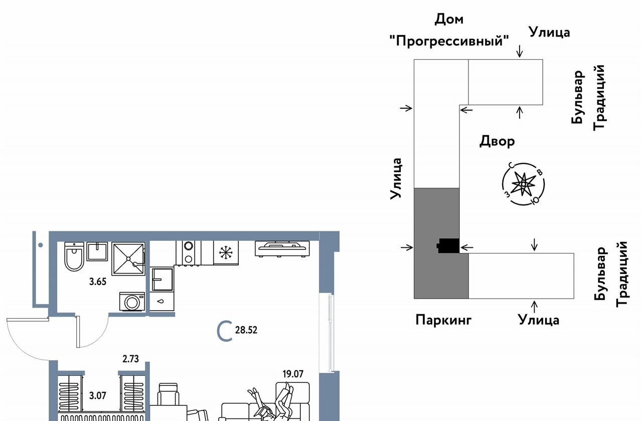 квартира г Тюмень р-н Калининский ул Андрея Кореневского 1 ЖК Домашний корп. 1 фото 1