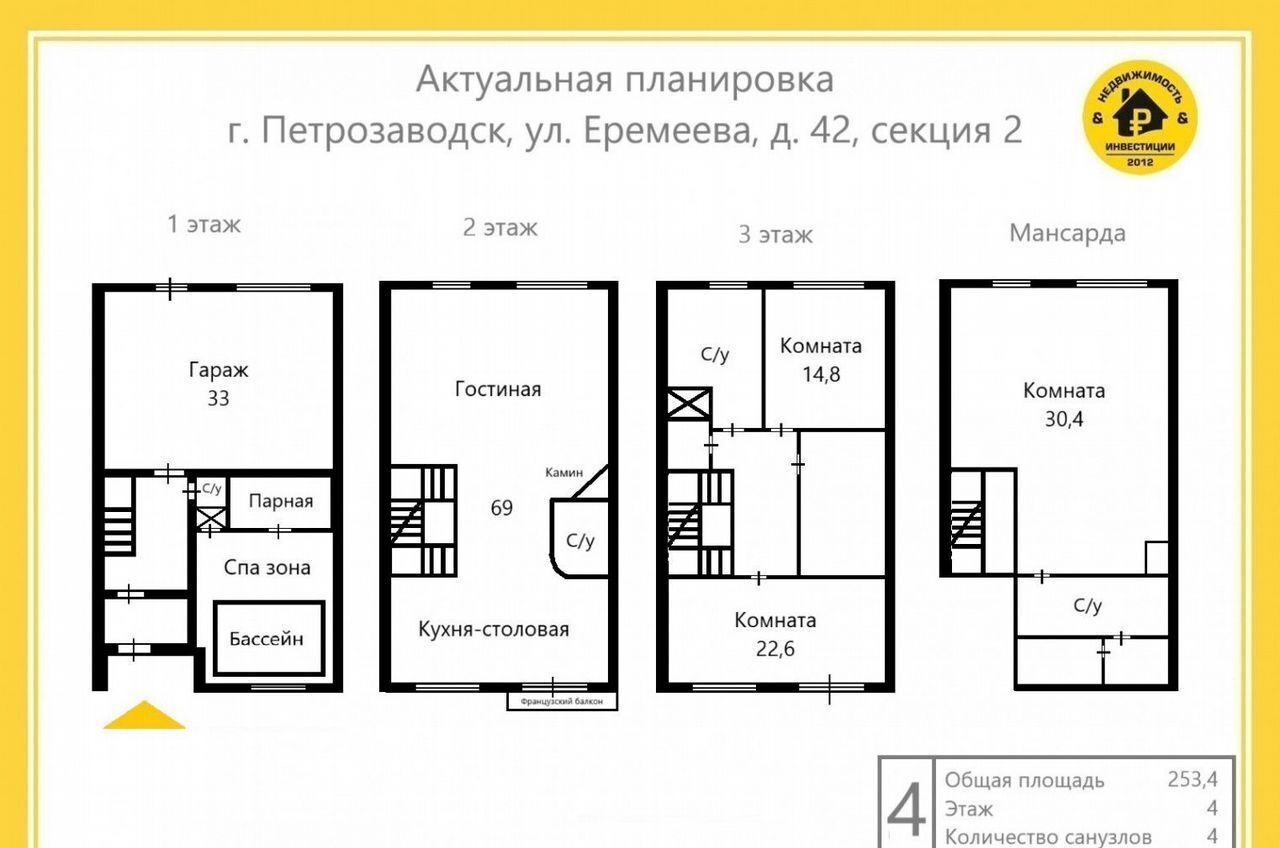 дом г Петрозаводск р-н Центр ул Еремеева 42 Центр район Петрозаводска фото 14