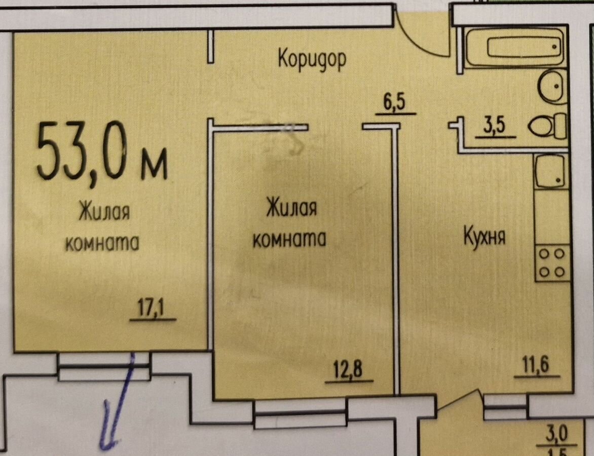 квартира г Калуга р-н Ленинский ул Павла Ягужинского 3 фото 15