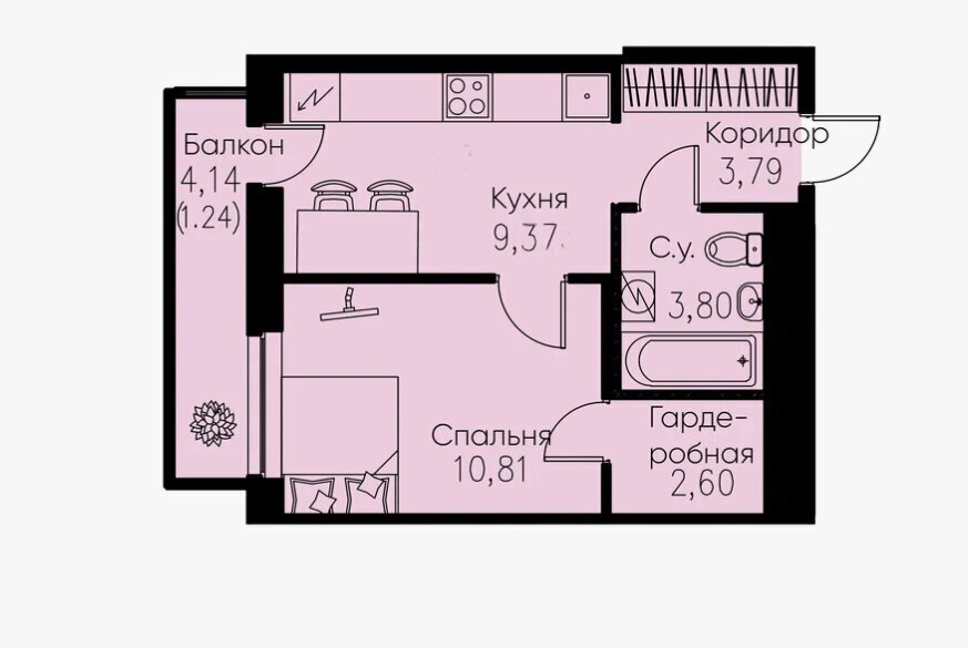 квартира г Кудрово Северное Кудрово пр-кт Строителей 1к/2 ЖК iD Kudrovo Улица Дыбенко фото 2