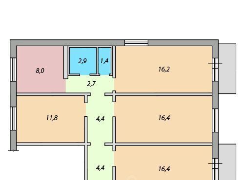 квартира г Новокузнецк р-н Заводской ул Горьковская 54 фото 8