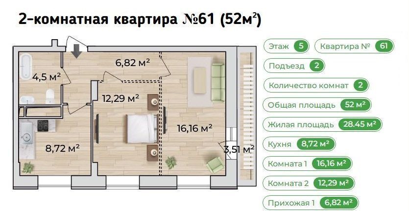 квартира г Тверь р-н Заволжский ул Менделеева 39 ЖК "Менделеев" фото 15