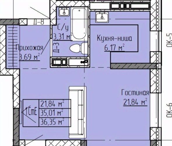 квартира р-н Нижнекамский г Нижнекамск ул Баки Урманче 12 городское поселение Нижнекамск фото 1