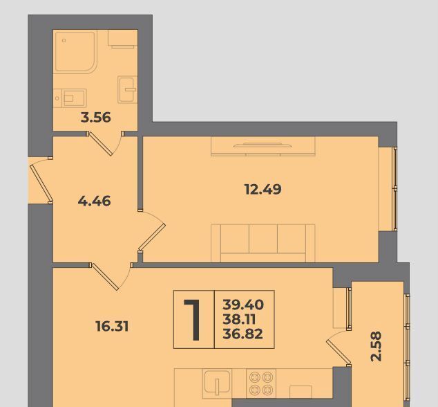 квартира г Калининград р-н Московский ул Минусинская 9 фото 18