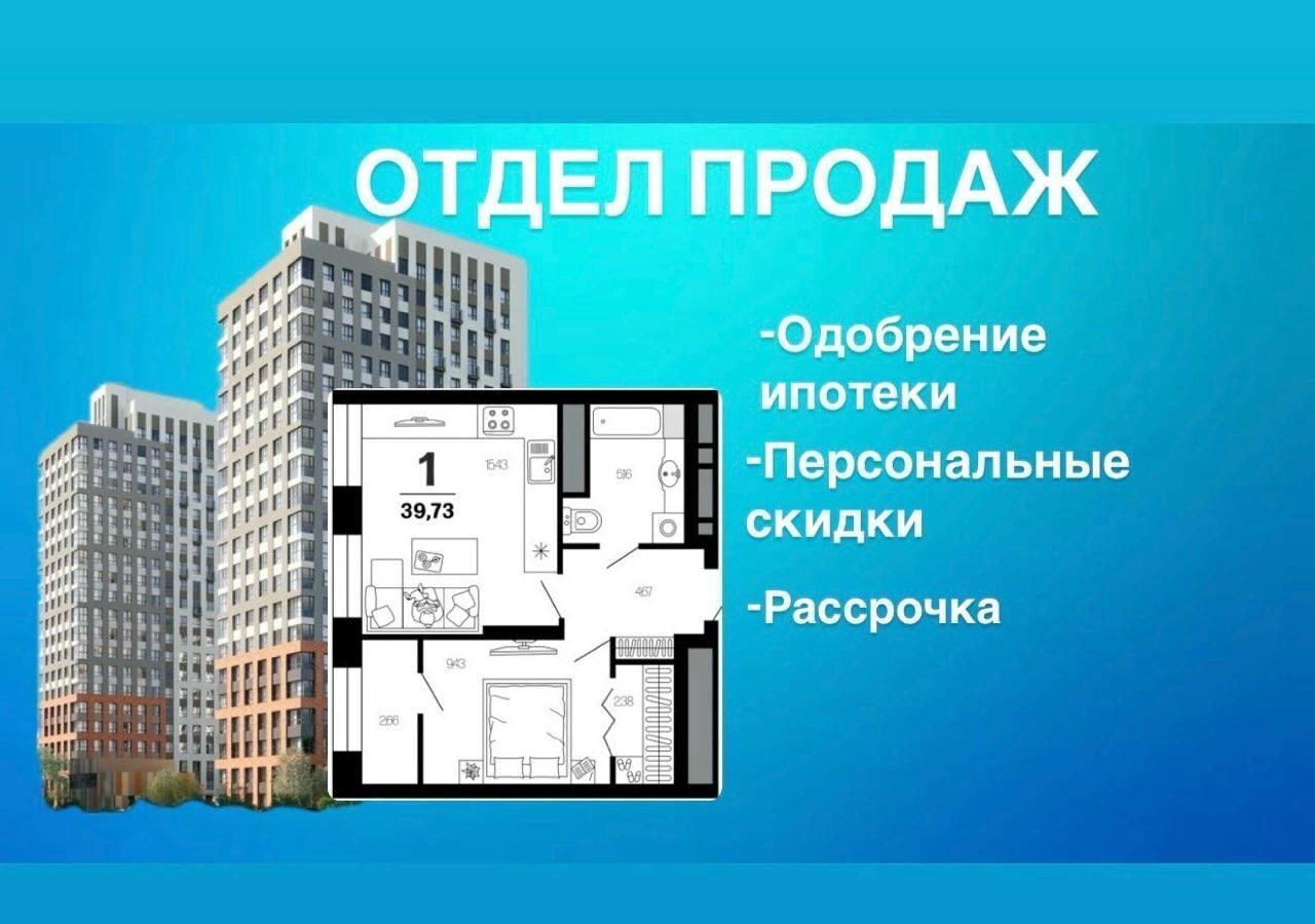 квартира г Рязань р-н Московский ул Новаторов 1 ЖД «Тринити» этап фото 1