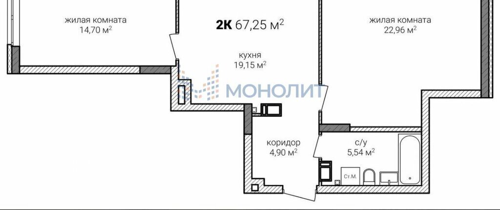квартира г Нижний Новгород р-н Советский Московская ул Героя Советского Союза Аристархова 7 ЖК «Зенит» фото 1