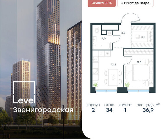 метро Хорошёво жилой комплекс Левел Звенигородская, к 2 фото