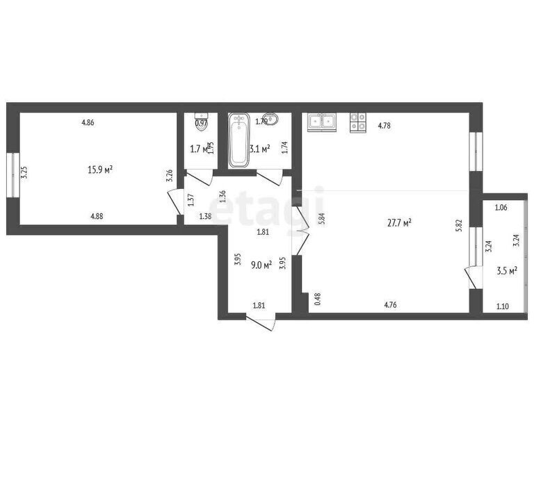 квартира г Стерлитамак ул Строителей 75 фото 19