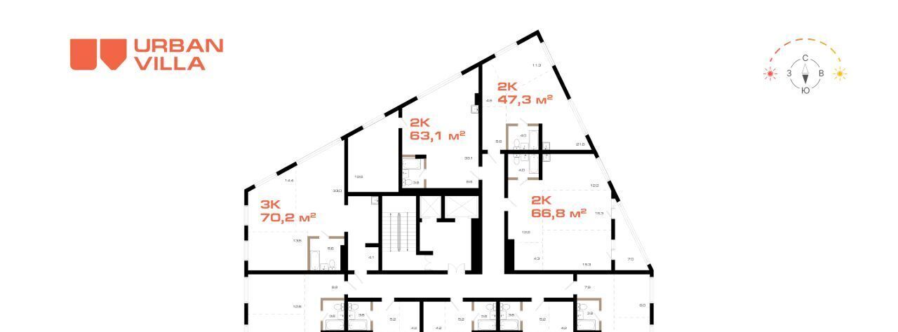 квартира г Владивосток р-н Ленинский ЖК "Urban Villa" ул. Котельникова фото 2