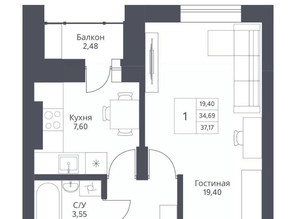 квартира г Новосибирск Заельцовская ул Дуси Ковальчук 246 фото 1
