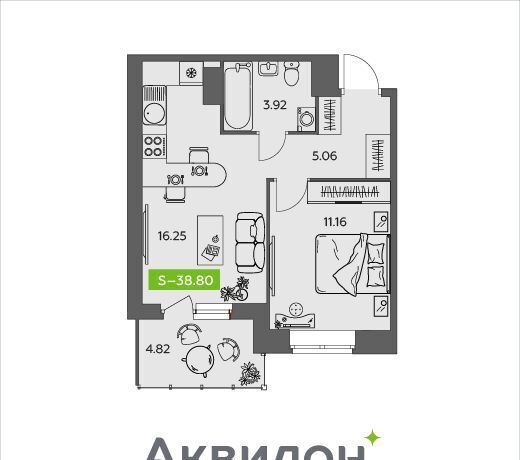квартира г Северодвинск Старый город пр-кт Беломорский 3ак/2 ЖК «АКВИЛONLINE» Город фото 2