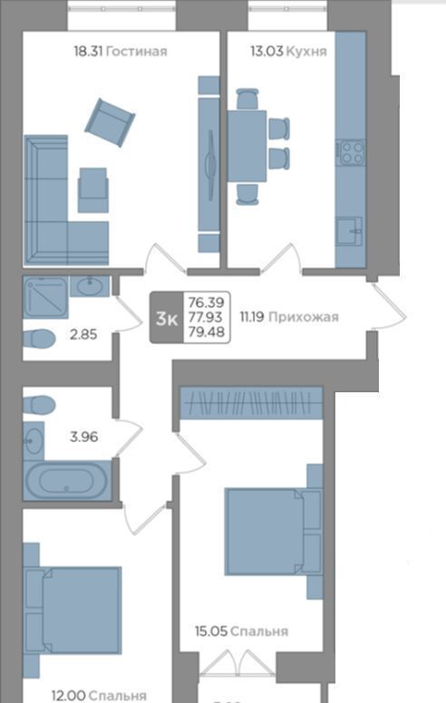 квартира г Калининград р-н Центральный ул Новгородская 5к/1 фото 26