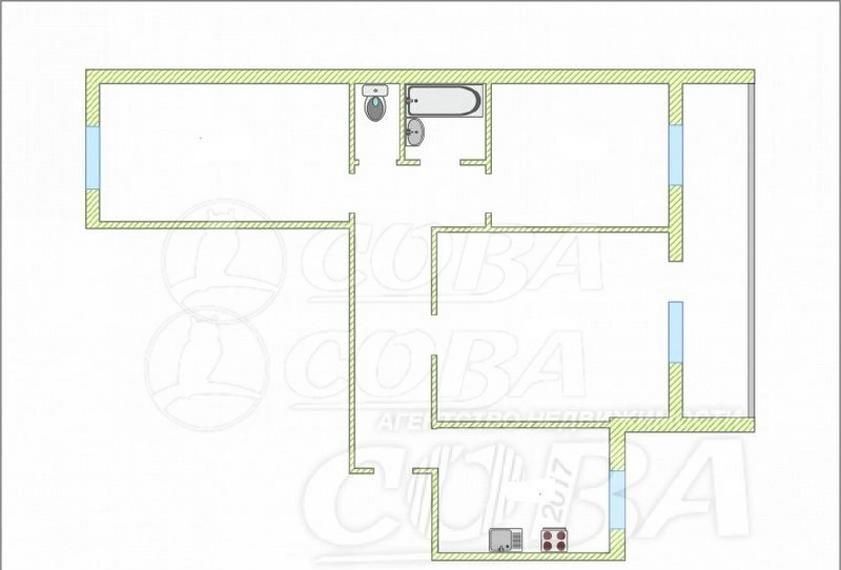 квартира г Тюмень р-н Центральный ул Газовиков 6 фото 2