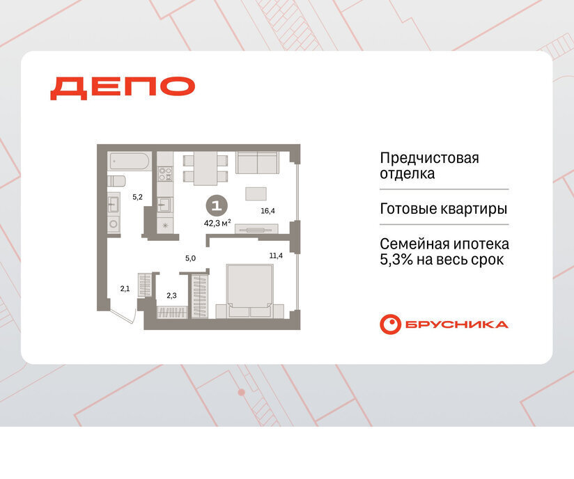 квартира г Екатеринбург р-н Железнодорожный Старая Сортировка Уралмаш ЖК Квартал Депо жилой район Сортировочный фото 1