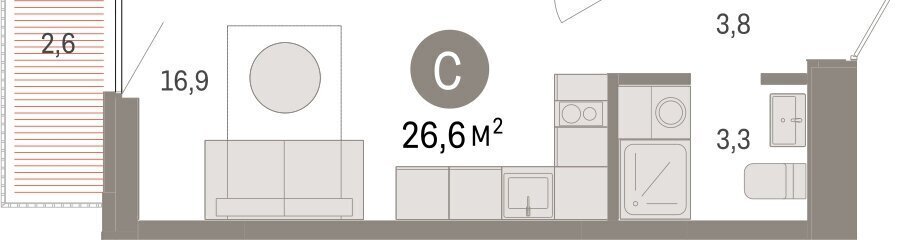 квартира г Тюмень ул Мысовская 26к/2 фото 2