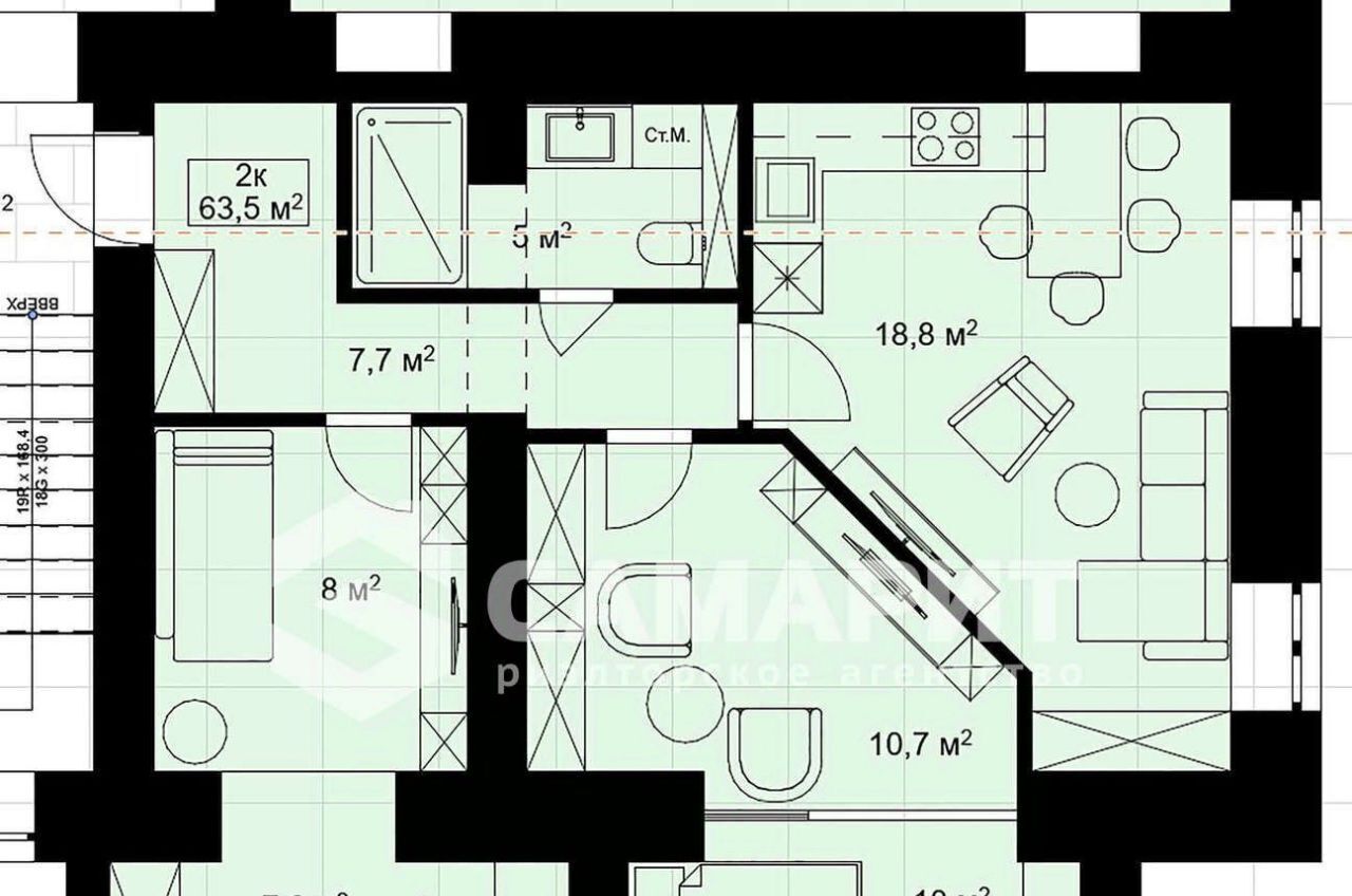 квартира г Самара Безымянка Озерки 148 фото 17