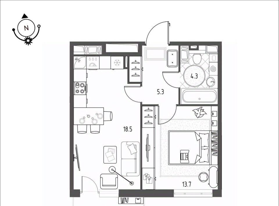 квартира г Омск р-н Кировский микрорайон Зелёная Река 12 фото 1