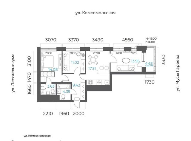 р-н Октябрьский микрорайон Глумилино-2 8-е Небо жилой комплекс фото