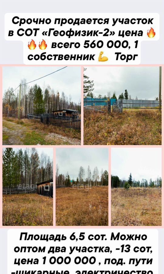 земля г Ханты-Мансийск снт Геофизик-2 Тюменская обл., садово-огородническое товарищество фото 6
