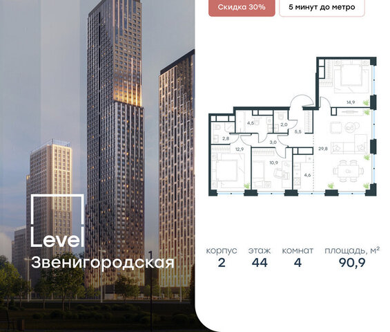 метро Хорошёво жилой комплекс Левел Звенигородская, к 2 фото