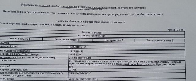 земля ст-ца Ессентукская ул Крестьянская 62 фото