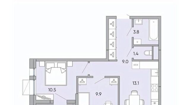 квартира р-н Железнодорожный микрорайон «Хороший» 14 фото
