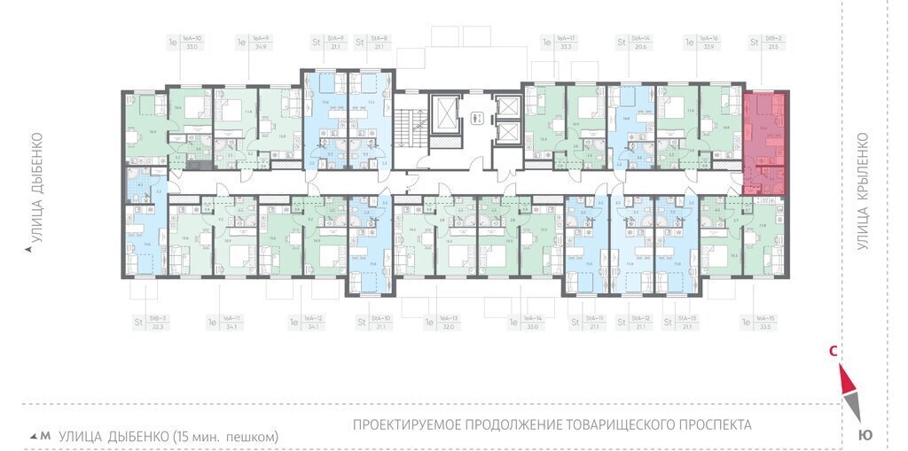 квартира г Санкт-Петербург метро Улица Дыбенко р-н Невский муниципальный округ № 54 фото 2