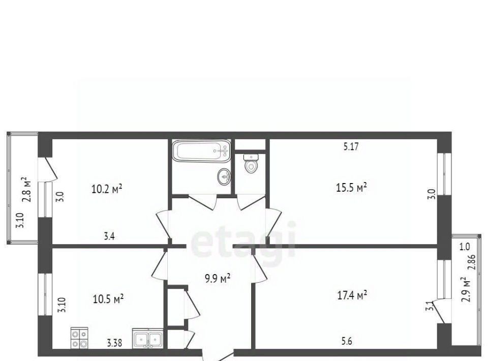 квартира г Омск р-н Центральный ул Омская 193 фото 2