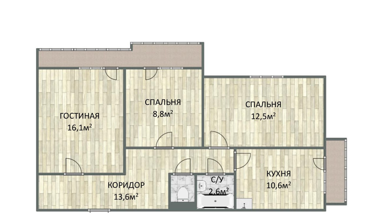 квартира г Красноярск пер Афонтовский 5 фото 2