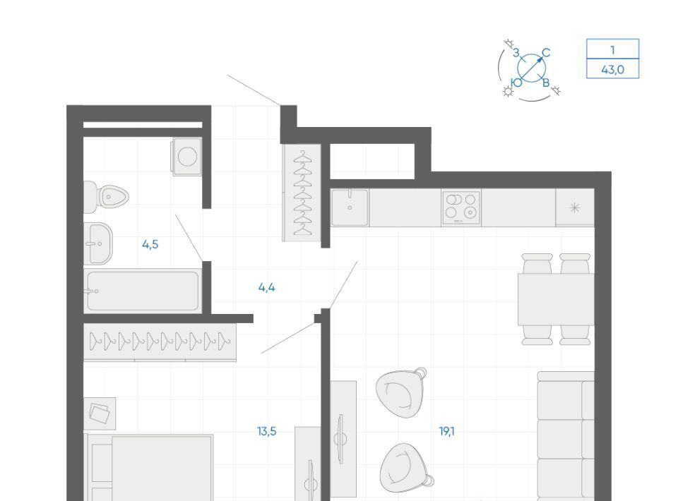 квартира г Екатеринбург Чкаловская жилой район «Академический» 6 12-й кв-л фото 2