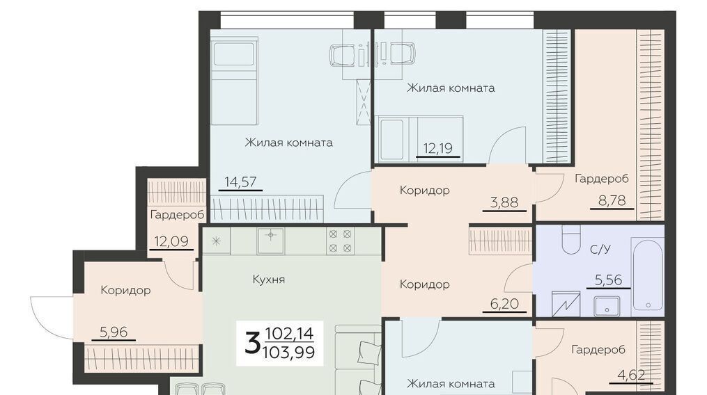 квартира г Воронеж р-н Левобережный ул Ленинградская 29б фото 1