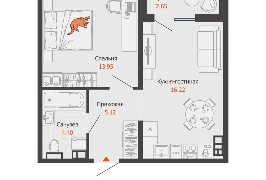 квартира г Ульяновск Новый Город ЖК «Светлые кварталы» 3 Город фото 1