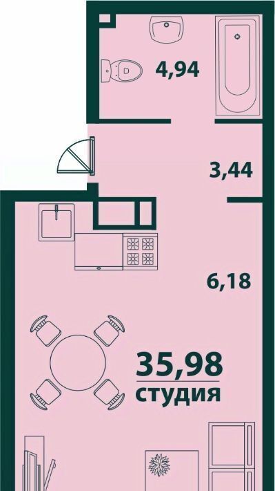квартира г Ульяновск р-н Засвияжский 19-й микрорайон ЖК «‎Аквамарин 2» 4 фото 1