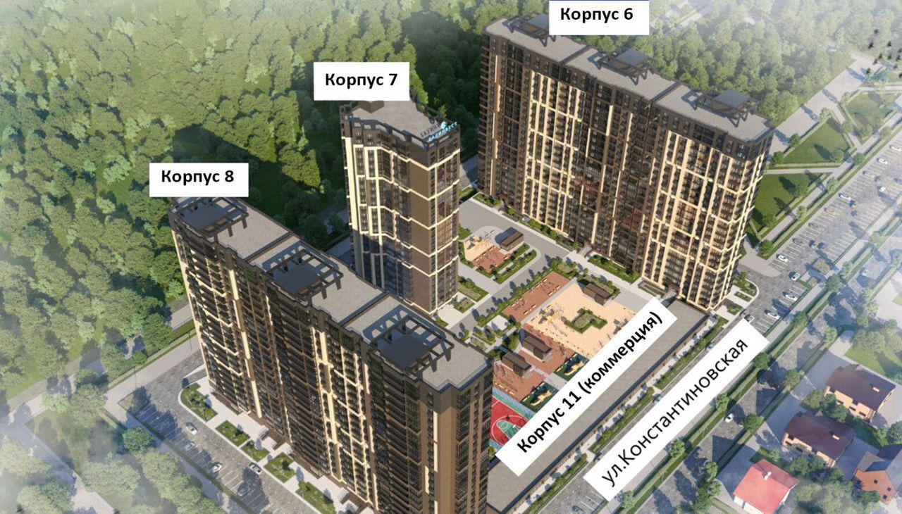 квартира г Краснодар р-н Прикубанский ЖК городской квартал «Левада» ул. Константиновская, д. 5, лит. 6 фото 11