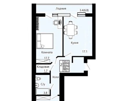 квартира г Калининград р-н Московский б-р Борисовский 13к/2 фото 4