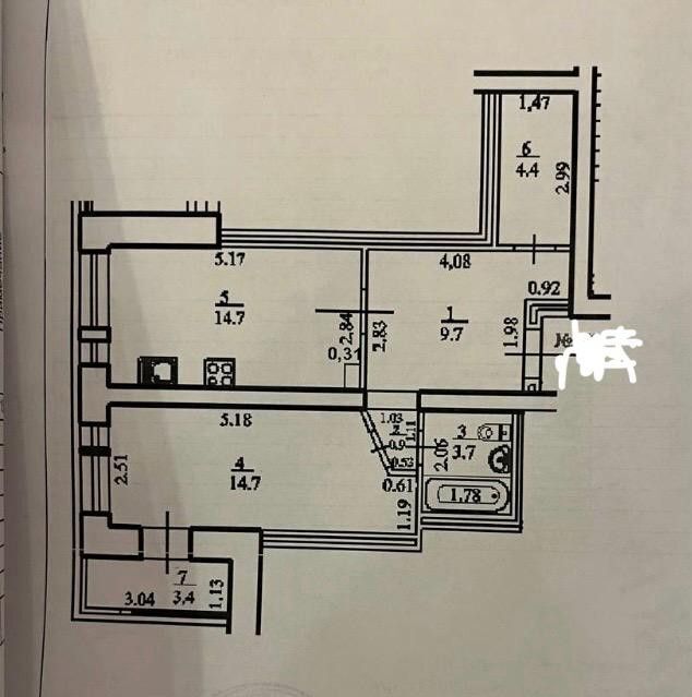 квартира г Уфа р-н Кировский ул Октябрьской Революции 48/1 фото 22
