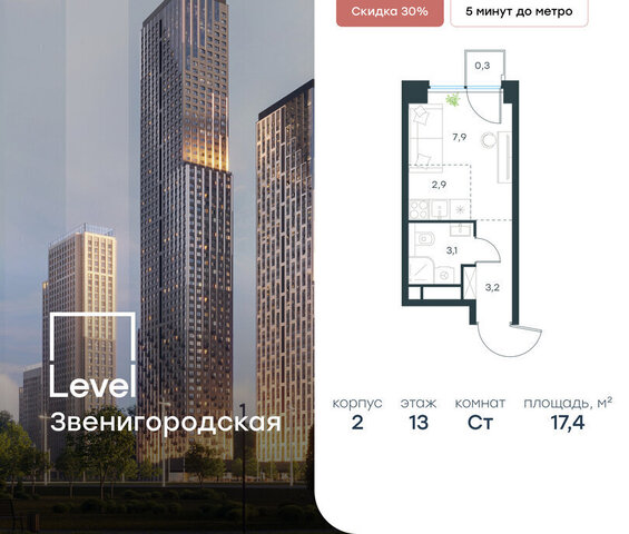 метро Хорошёво жилой комплекс Левел Звенигородская, к 2 фото