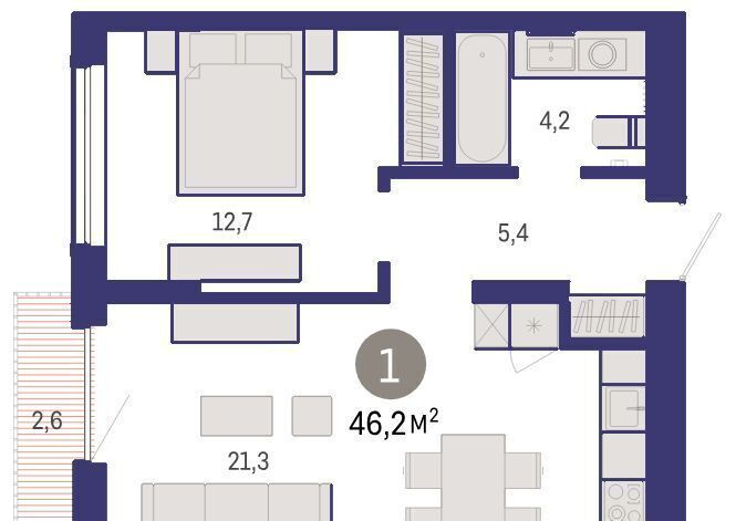 квартира г Тюмень р-н Калининский ул Краснооктябрьская 4/2 фото 12