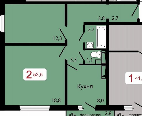 квартира р-н Октябрьский ул Калинина 1 фото